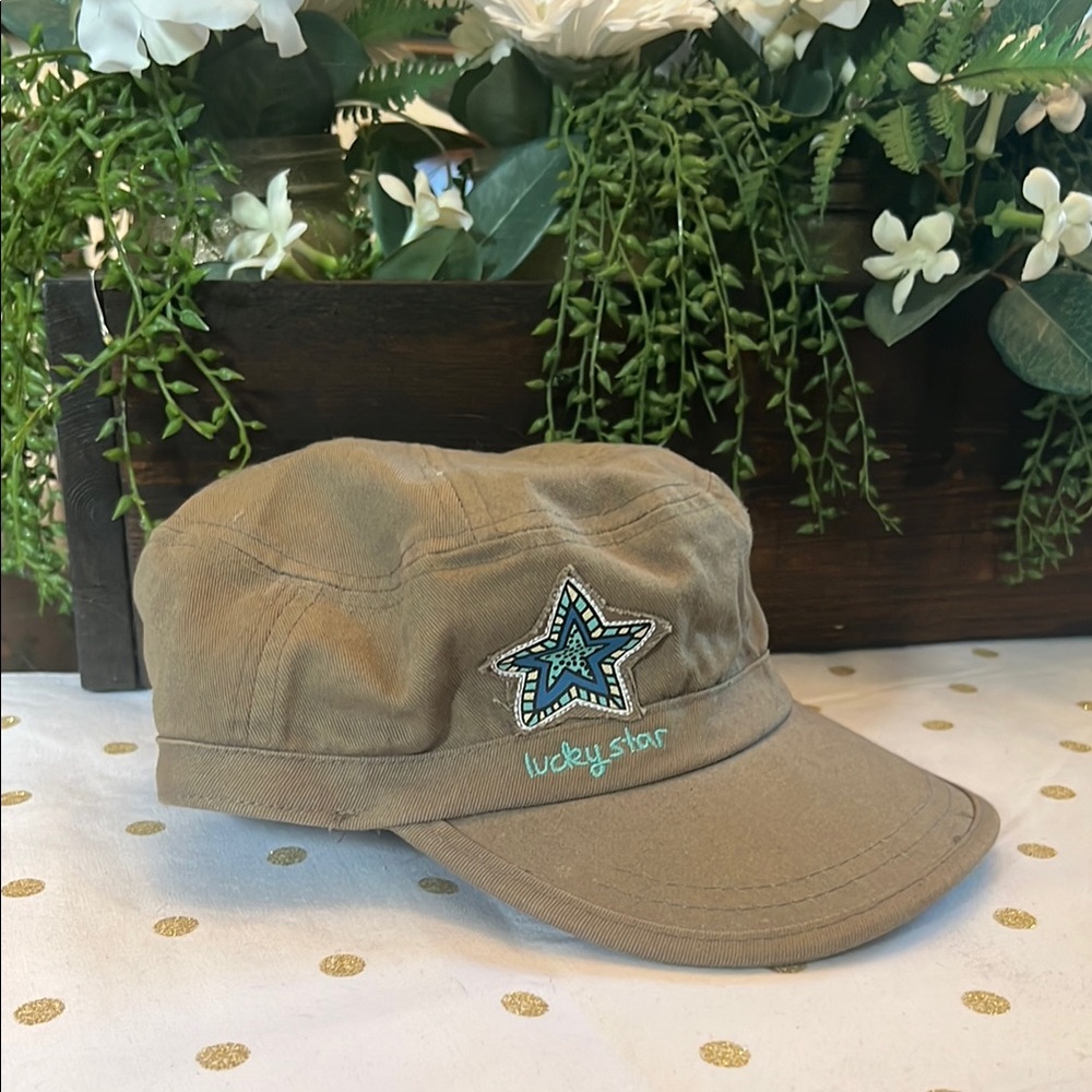 Green Cap with Star Embroidery